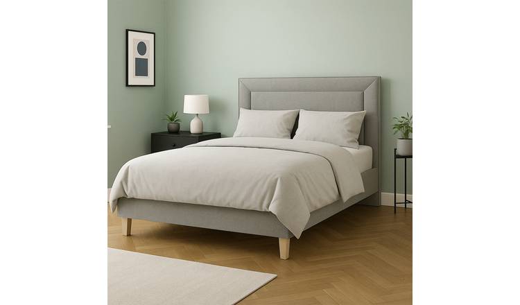 Millbrook Border Kingsize Fabric Bed Frame-Grey