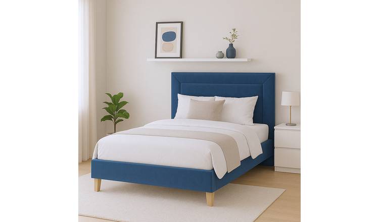 Millbrook Border Double Fabric Bed Frame - Blue