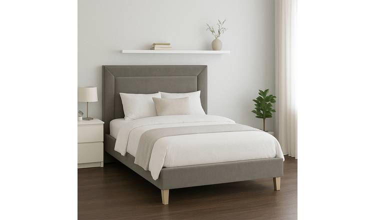 Millbrook Border Double Fabric Bed Frame  - Grey