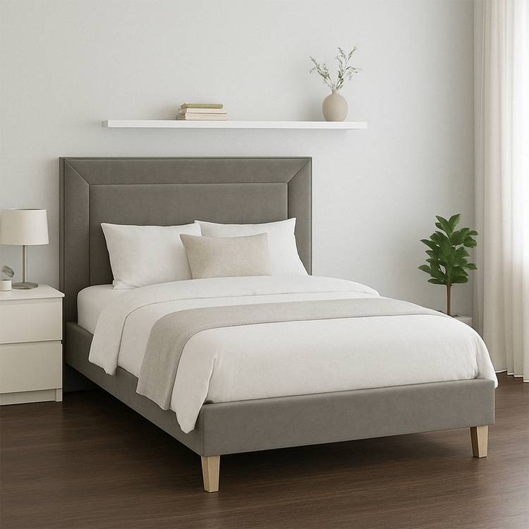 Millbrook Border Superking Fabric Bed Frame -Grey 0