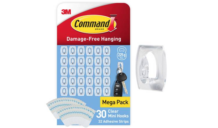 Command Mini Clear Hook - Pack of 30