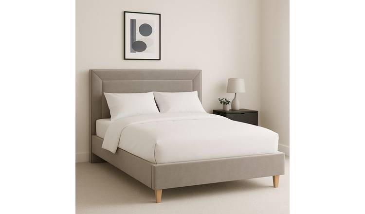 Millbrook Border Double Fabric Bed Frame-Natural