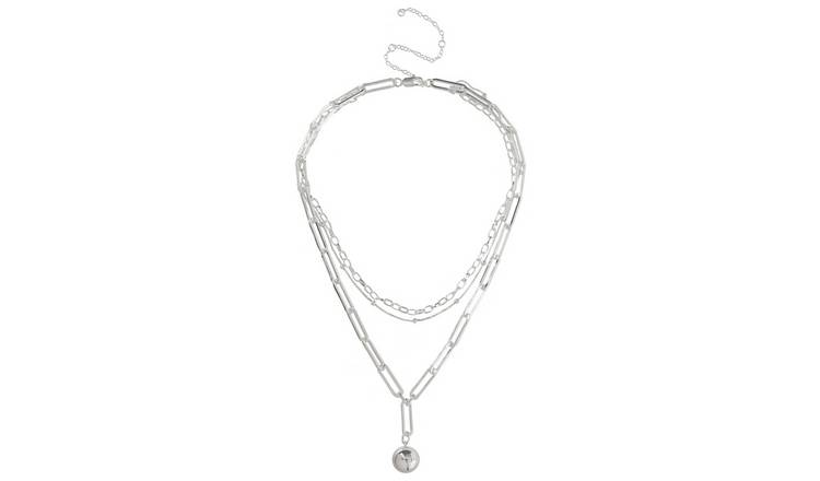 Liars & Lovers Silver Ball Pendant Multilayered Necklace