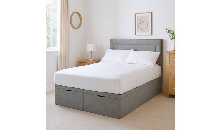 Millbrook Border Double Fabric End Lift Ottoman Bed - Grey