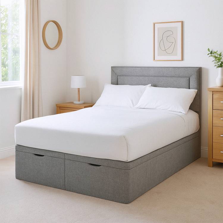 Millbrook Beds Double Fabric End Lift Ottoman Bed - Grey 0