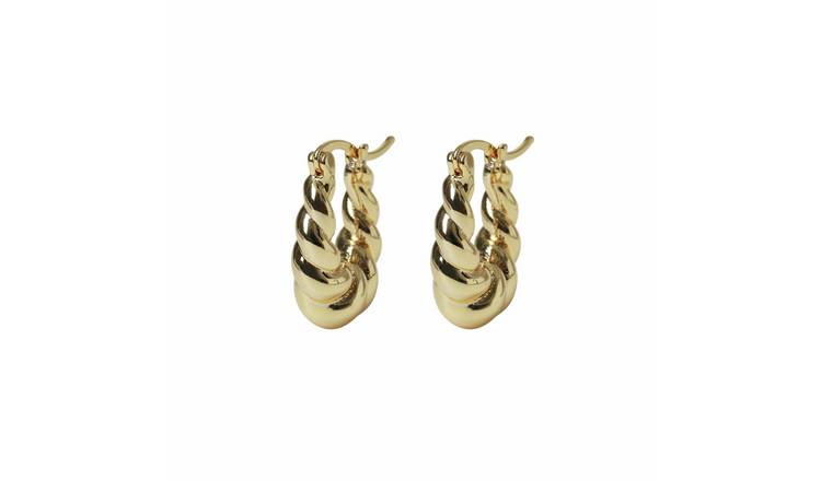 Liars & Lovers Gold Plated Chunky Twisted Hoop Earrings
