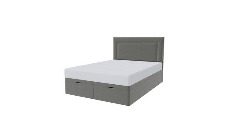 Millbrook Border Kingsize Fabric EndLift Ottoman Bed - Grey