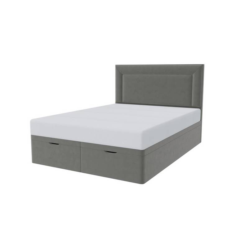 Millbrook Border Superking Fabric EndLift Ottoman Bed- Grey 0