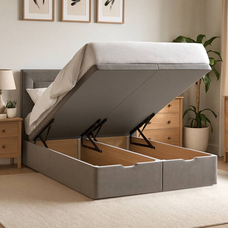 Millbrook Beds Superking Fabric End Lift Ottoman Bed - Grey 0