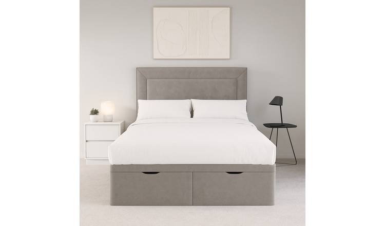 Millbrook Border Double Fabric EndLift Ottoman Bed - Natural