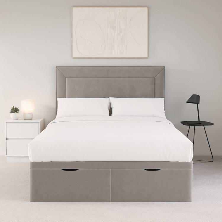 Millbrook Beds Kingsize Fabric  Ottoman Bed - Natural 0