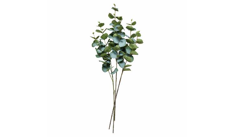 Argos Home Artificial Green Eucalyptus Stem 3 Pack - 76cm