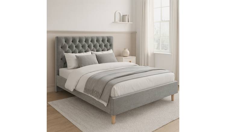 Millbrook Chester Kingsize Fabric Bed Frame-Grey