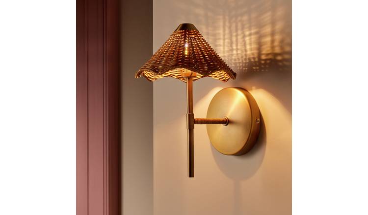 Habitat Norah Rattan Wall Light - Natural