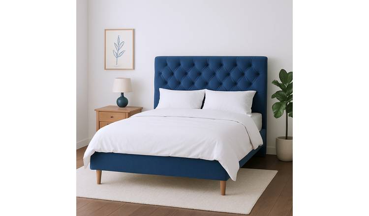 Millbrook Chester Superking Fabric Bed Frame-Blue