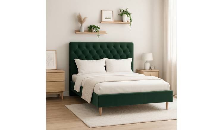 Millbrook Chester Kingsize Velvet Bed Frame - Green
