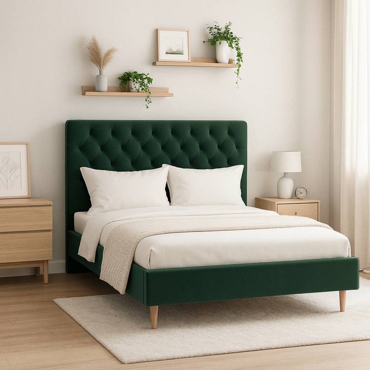 Millbrook Chester Kingsize Velvet Bed Frame - Green 0