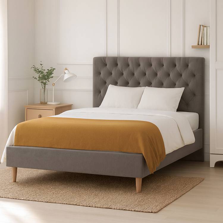 Millbrook Chester Double Velvet Bed Frame  - Grey 0