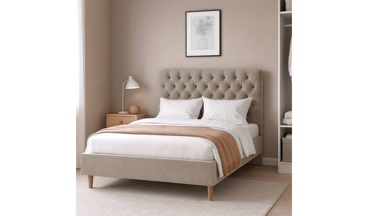 Millbrook Chester Kingsize Fabric Bed Frame-Natural