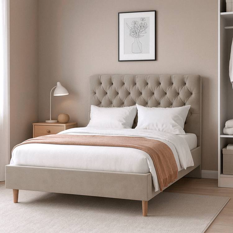 Millbrook Chester Superking Velvet Bed Frame-Natural 0