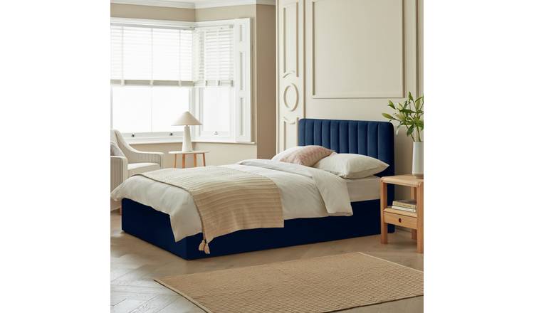 Argos Home Pandora Double End Lift Ottoman Bed - Blue