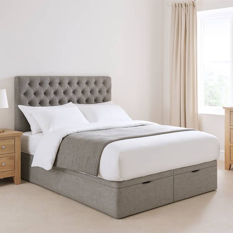 Millbrook Beds Double Fabric End Lift Ottoman Bed - Grey 0