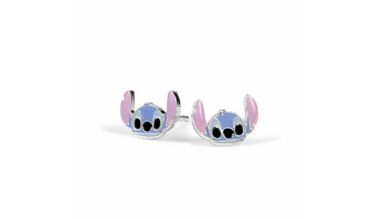 Disney Sterling Silver Lilo and Stitch Enamel Stud Earrings