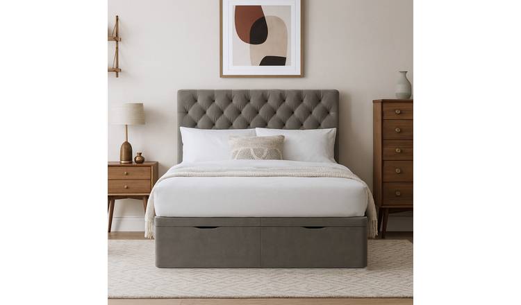 Millbrook Chester Double Fabric End Lift Ottoman Bed- Grey