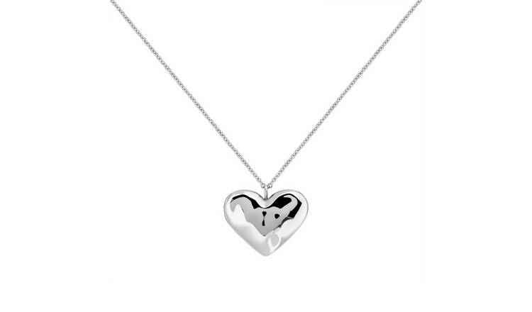 Radley Silver Plated Hammered Heart Pendant Necklace