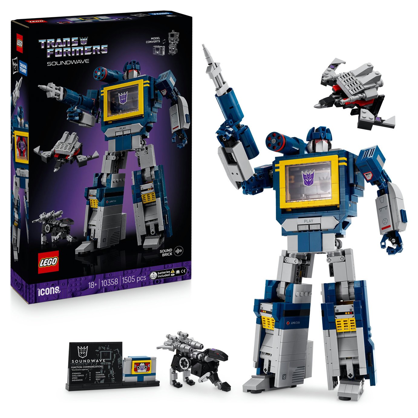 Buy LEGO Icons Transformers: Soundwave Set for Adults 10358 | LEGO