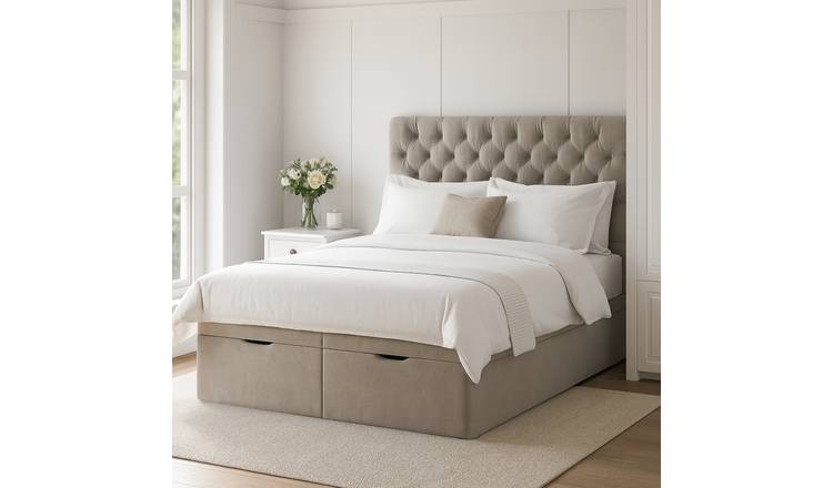 Millbrook Beds Kingsize Fabric Ottoman Bed - Natural