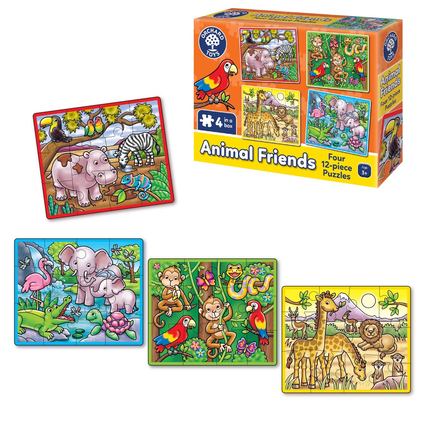 Orchard Toys Animals Four In A Box Jigsaw Puzzle available here