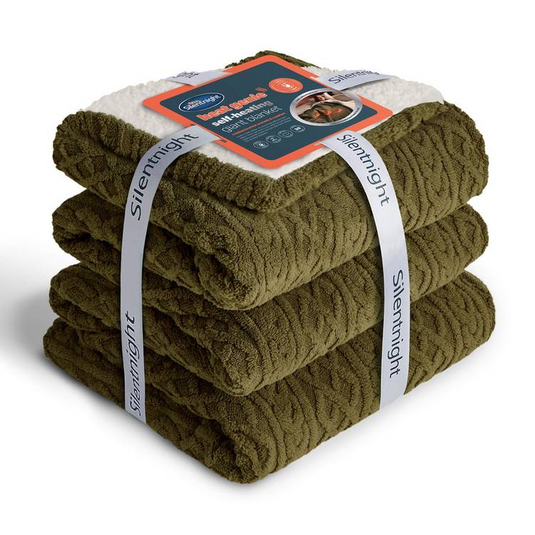 Silentnight Heat Genie Self-Heating Giant Blanket - Green 0