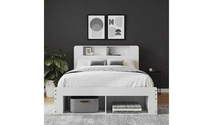 GFW Anya End Lift Kingsize Ottoman Bed - White