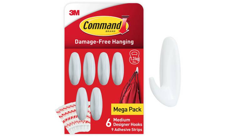 Command Designer Medium Hooks - Pack of 6