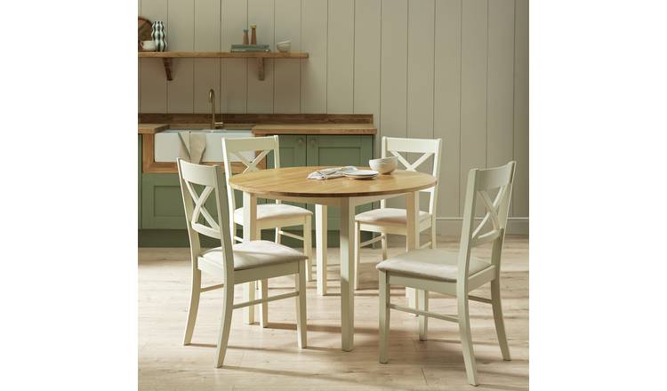 Argos Home Chicago Cream Round Dining Table and 4 Chairs