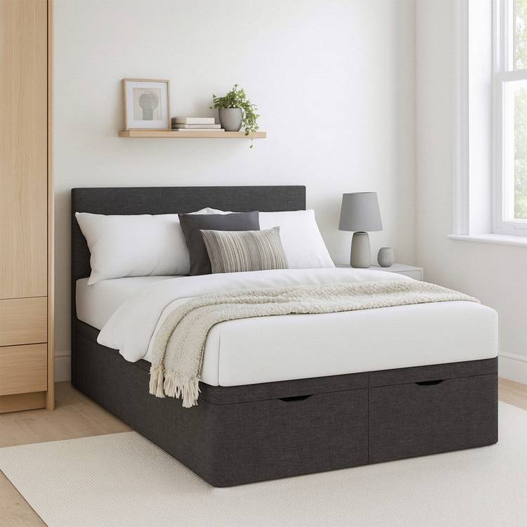 Millbrook Beds Kingsize Fabric Ottoman Bed - Charcoal 0