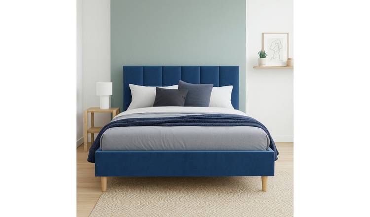Millbrook Piper  Double Fabric Bed Frame - Blue