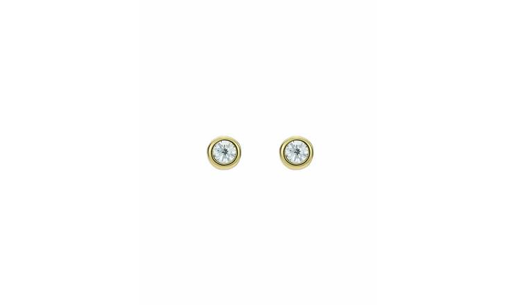 Ted Baker Sinee Gold Tone Plated Crystal Round Stud Earrings
