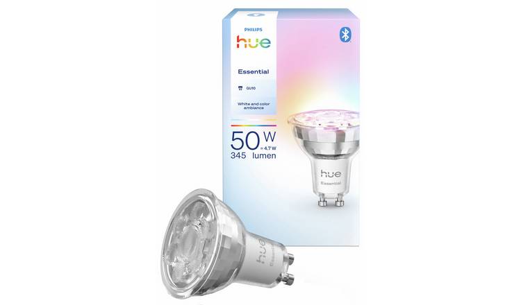 Philips Hue Essential GU10 4.7W Smart Light Bulb - Pack of 1