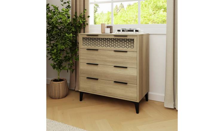 GFW Ezra 4 Drawer Chest - Oak