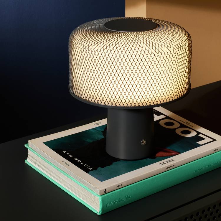 Habitat Marlo Rechargeable LED Touch Table Lamp - Charcoal 0
