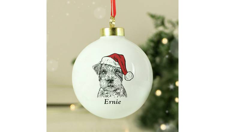 Personalised Message Dog Breed Christmas Bauble