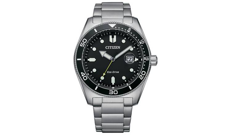 Citizen Men's Black Dial Stainless Steel Bracelet Watch