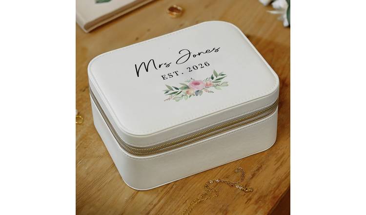 Personalised Message Wedding Travel Jewellery Box