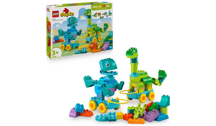 LEGO DUPLO 3in1 Dinosaurs on Wheels, Learning Toy Set 10451