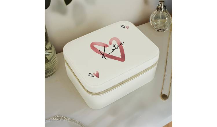Personalised Message Heart Travel Jewellery Box