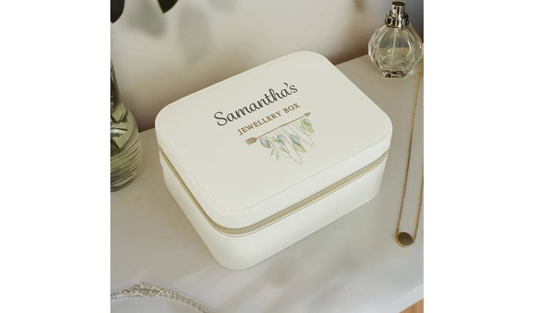 Personalised Message Botanical Travel Jewellery Box