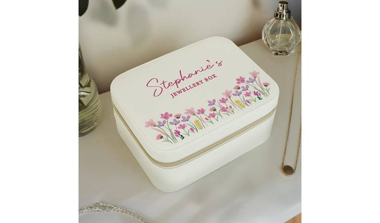 Personalised Floral Travel Jewellery Box