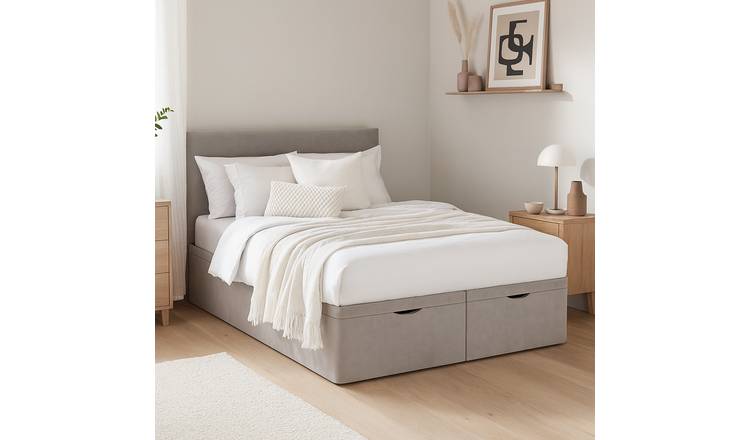 Millbrook Taylor Double Fabric EndLift Ottoman Bed - Natural